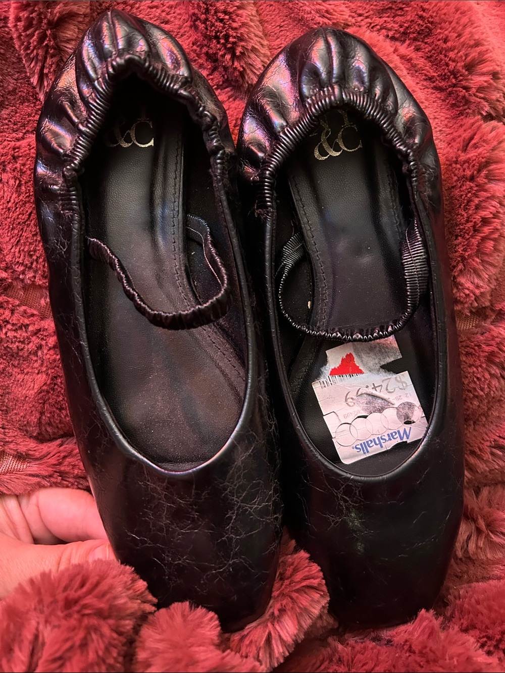 New York & Company Women's Black Elastic-Top Ballet Flats